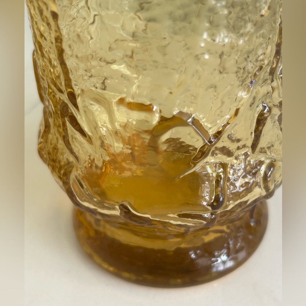 Anchor Hocking Rainflower Amber textured glass tumblers set of 2 - Picture 4 of 9